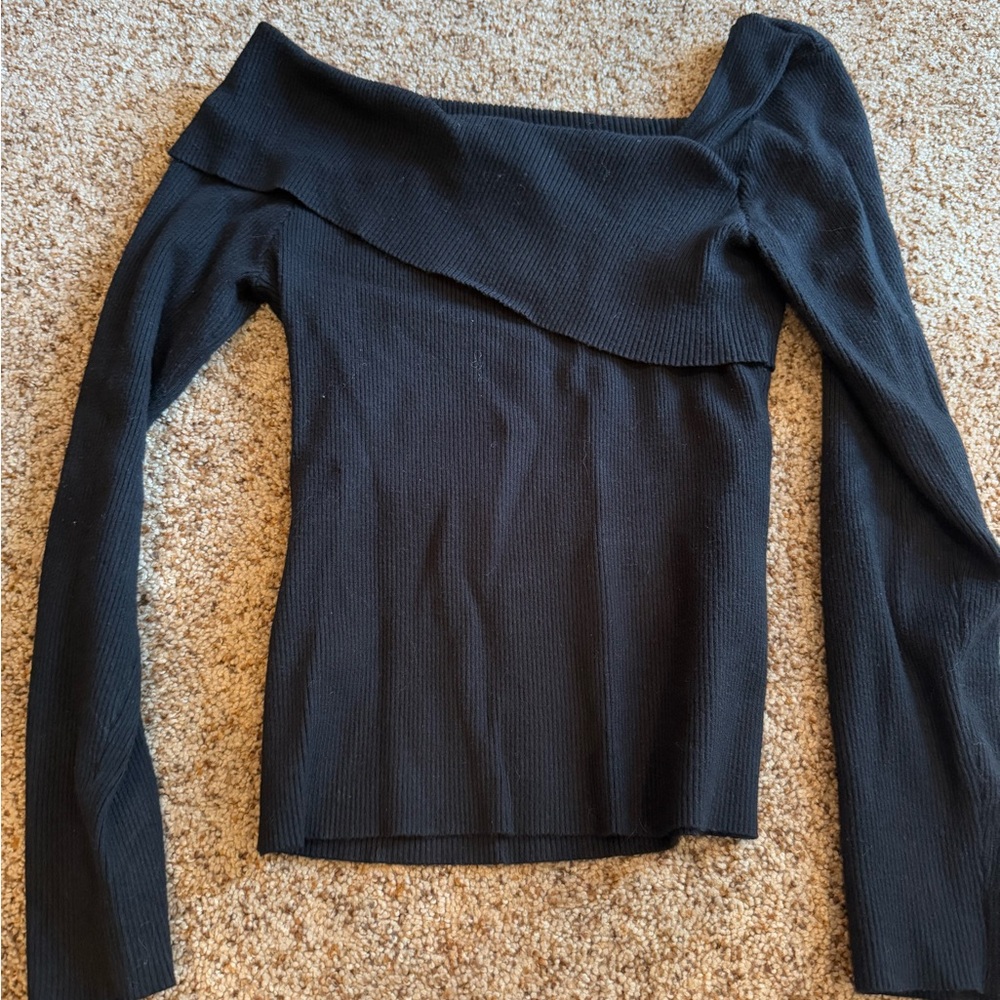 Amazon Black Off-the-Shoulder Sweater